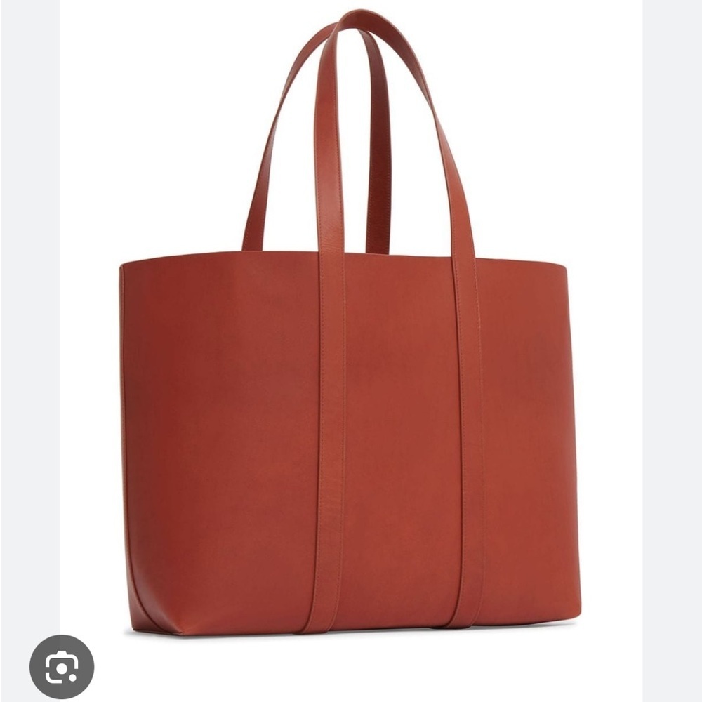 NWT Mansur Gavriel Men’s East West Large Tote Bag Brandy Flamma Tan Red